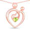 Peridot Mom and Child Interlink Heart 18K Rose Gold Over Sterling Silver
Pendant With Chain