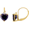 10K Yellow Gold Lab Created Sapphire and Diamond Heart Leverback
Earrings 2.53ctw