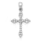 Rhodium Over 10k White Gold Diamond Cross Pendant