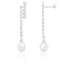 White Cultured Freshwater Pearl and Cubic Zirconia Rhodium Over Sterling
Silver 7-8mm Drop Earrings