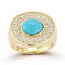 Rachel Zoe Lab-Created Turquoise Signet Ring in 14K Gold Over Sterling Silver