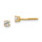 14k Yellow Gold Children's 3mm White Zircon Stud Earrings
