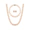 7-7.5mm Pink Cultured Freshwater Pearl 14k Yellow Gold Jewelry Set