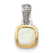 Rhodium Over Sterling Silver with 14k Accent Milky Opal Pendant