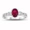 1.40ctw Ruby and Diamond Engagement Ring in 14k White Gold
