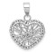Rhodium Over 14k White Gold Textured Open Wire Heart Pendant