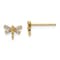 14K Yellow Gold Cubic Zirconia Dragonfly Post Earrings