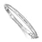 Rhodium Over Sterling Silver 5mm Diamond-cut Hinged Bangle Bracelet