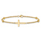 14k Yellow Gold Diamond-Cut Beaded Cross Bracelet