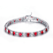 Ruby Color CZ Tennis Bracelet In Sterling Silver