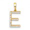 14k Yellow Gold Diamond Letter E Initial Pendant