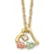 10k Yellow Gold With 12k Rose and Green Gold Accent Diamond Heart
Pendant With 18 Inch Ropa Chain
