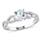 Aquamarine and Diamond 10K White Gold Engagement Ring 0.78ctw