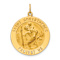 14k Yellow Gold Solid Polished and Satin Large Round Saint Christopher
Medal Pendant