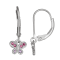 Lab Ruby And Purple Cubic Zirconia Rhodium Over Silver Children's
Butterfly Earrings 0.19ctw