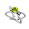 Peridot X-Design Ring In Sterling Silver And 18K Gold