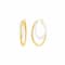 14K Gold Over Sterling Silver Double Oval Enamel Hoops in White