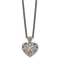 Sterling Silver Antiqued with 14K Accent Diamond Vintage Heart Necklace