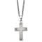 Titanium Brushed Cross Pendant with 22 Inch Curb Chain