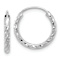 Rhodium Over 14k White Gold Polished, Satin and Diamond-Cut 9/16"
Endless Hoop Earrings
