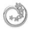 Rhodium Over 14k White Gold Diamond Stars Chain Slide Pendant