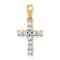 10k Yellow Gold and Rhodium Over 10k Yellow Gold 0.10 ctw Diamond Latin
Cross Pendant