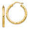 14k Yellow Gold Diamond-Cut 1 1/16" Hoop Earrings