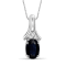 Black Sapphire Rhodium Over Sterling Silver Pendant with Chain 0.55ctw
