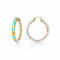 14K Yellow Gold Over Sterling Silver Painted Hoops in Multi-color