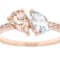 Morganite And Aquamarine Two-Stone Ring In 18K Rose Gold Over Sterling
Silver 1.08ctw