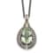 Sterling Silver Antiqued with 14K Accent Diamond and Green Quartz Necklace
