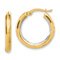 14k Yellow Gold and Rhodium Over 14k Yellow Gold 7/8" Polished and
Diamond-Cut Hoop Earrings
