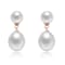Pear Shape Pearl Simulant Drop Earrings In 18K Rose Gold Over Sterling Silver