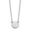 Rhodium Over Sterling Silver Tiny Circle Block Letter V Initial Necklace