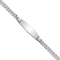 Rhodium Over 14k White Gold Soft Diamond Shape Flat Curb Link ID Bracelet