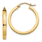 14k Yellow Gold 1" Square Tube Hoop Earrings