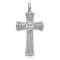Rhodium Over 14K White Gold Diamond Cross Pendant