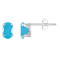 6x4mm Oval Turquoise Rhodium Over 10k White Gold Stud Earrings