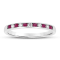 Ruby and Diamond 14k White Gold Band Ring 0.25ctw