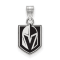Rhodium Over Sterling Silver NHL LogoArt NHL Vegas Golden Knights Enamel Pendant