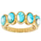 Turquoise And Mother-Of-Pearl Five-Stone Band Ring In 18K Gold Over
Sterling Silver