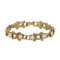 Gold Tone Round Crystal Faux Pearl Rose Bracelet