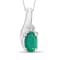Green Emerald with White Diamond Accent Rhodium Over Sterling Silver
Pendant with Chain 0.30ctw