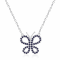 Sapphire Butterfly Sterling Silver Necklace