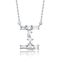 Initial I Mixed Cut CZ Pendant Necklace In Sterling Silver 18 Inch