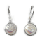 White Drusy Quartz Round Sterling Silver Solitaire Dangle Earrings 5.00ctw