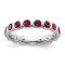 Sterling Silver Stackable Expressions Red Crystal Ring