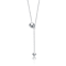 Minimalist Dual Sphere Drop Necklace In Rhodium Over Brass