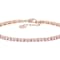 Pink CZ Tennis Bracelet In 18K Rose Gold Over Sterling Silver 7.00ctw
