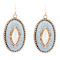 Barse Jewelry Blue Denim Dreams White Mother of Pearl Golden Drop Earrings